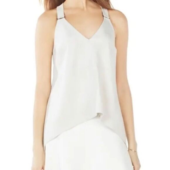 BCBG MaxAzria Charlotte faux suede tan top size xxs - Picture 1 of 7